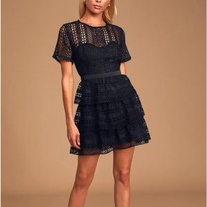 Black cocktail dress. Wedding guest dress